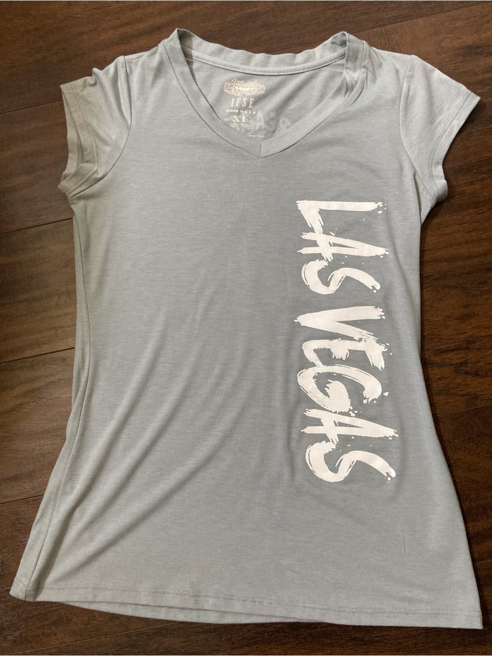 Made in the USA soft gray Peace with angel wings on back